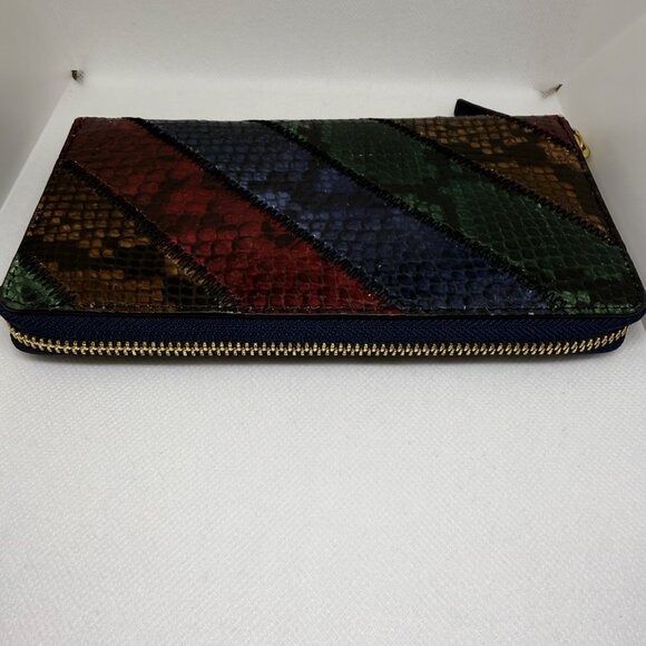 👜 Tory Burch Gemini Link Embossed Zip Continental Wallet - Picture 5 of 11